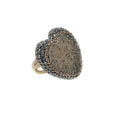 The "Elara" Grey Druzy & Swarovski Halo Statement Ring