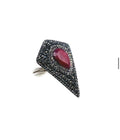 The "Crimson" Ruby & Swarovski Halo Statement Ring