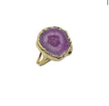 The "Amethyst Slice" Purple Agate Geode & Gold Statement Ring