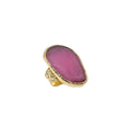 The "Celestial" Pink Cat's Eye & Gold Statement Ring