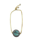 The "Sedona" Turquoise & Swarovski Crystal Bolo Bracelet
