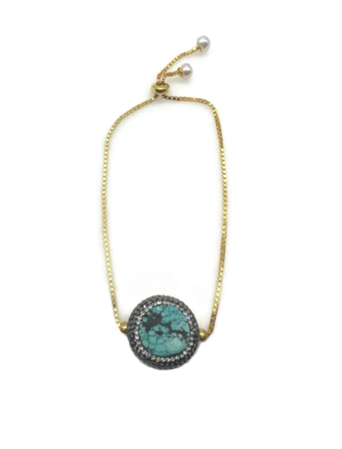 The "Sedona" Turquoise & Swarovski Crystal Bolo Bracelet