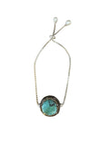 The "Sedona" Turquoise & Swarovski Crystal Bolo Bracelet in Sterling Silver