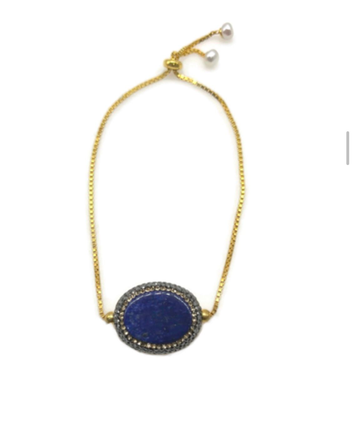 The "Sedona" Lapis & Swarovski Crystal Bolo Bracelet