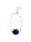 The "Sedona" Lapis & Swarovski Crystal Bolo Bracelet in Sterling Silver