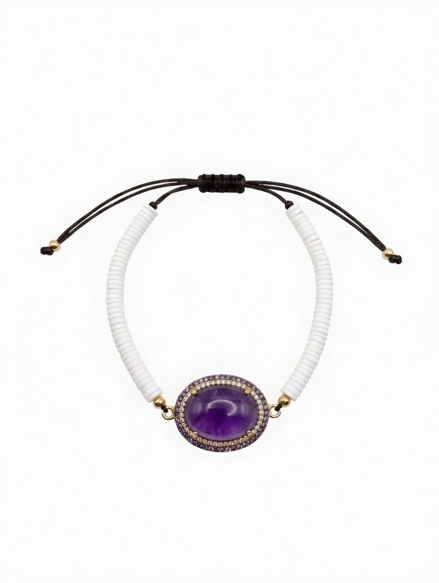 The "Sedona" Amethyst & Swarovski Crystal Bolo Bracelet