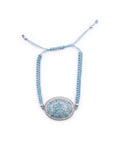 The "Sedona" Turquoise & Swarovski Crystal Bolo Bracelet in Woven Cord