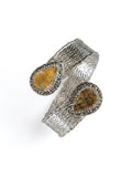 The "Drusy Wave" Textured Bypass Cuff Bracelet