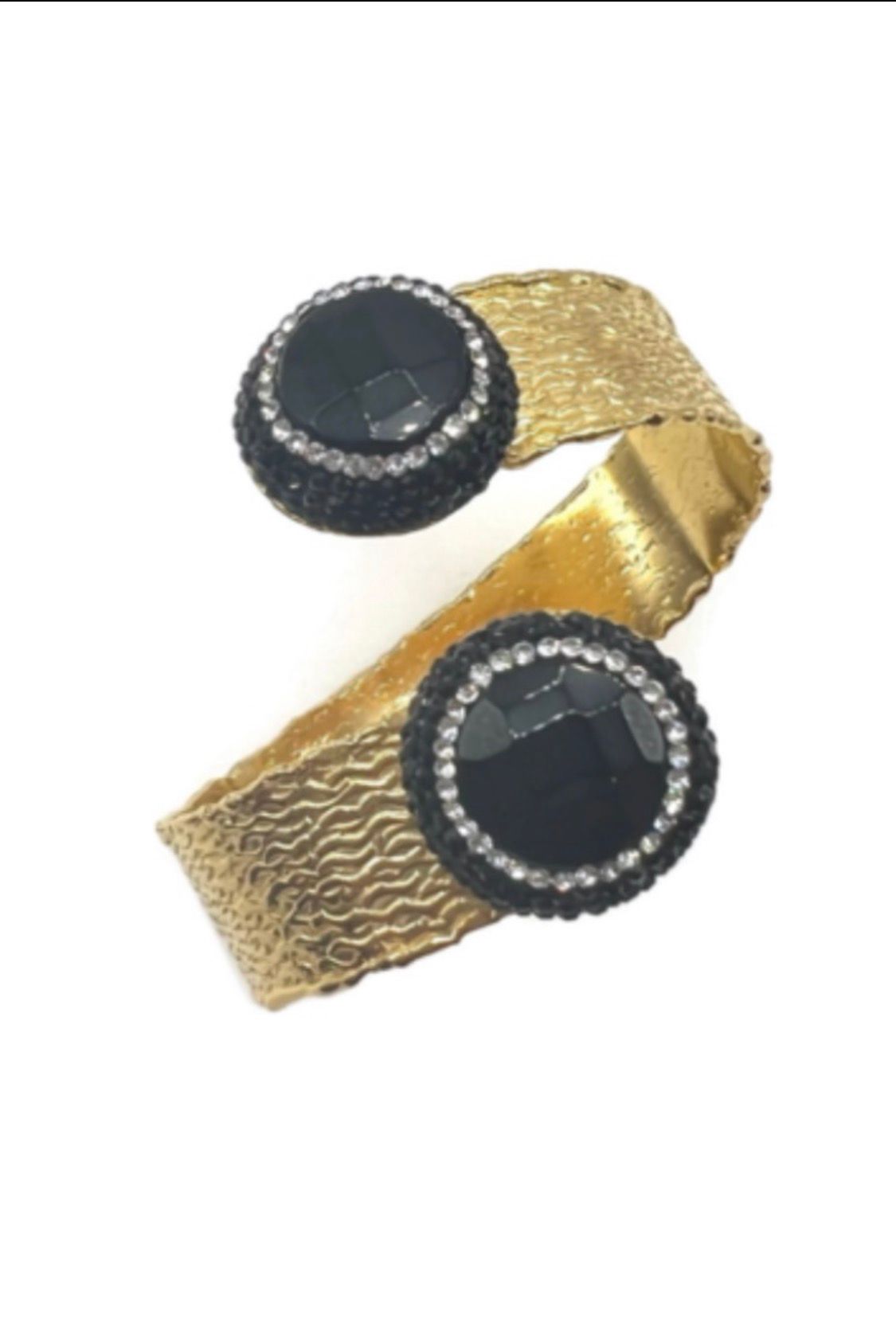 The "Midnight Wave" Textured Bypass Cuff Bracelet