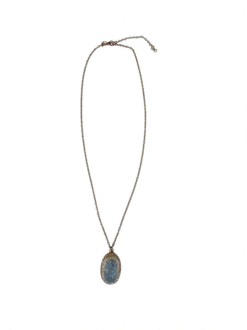 The Blue Druzy Teardrop Pendant Necklace