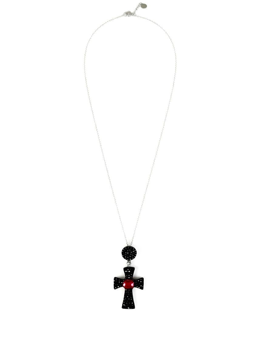 The Crimson Ruby Cross Talisman Necklace