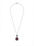 The Fuchsia Ruby Round Halo Necklace
