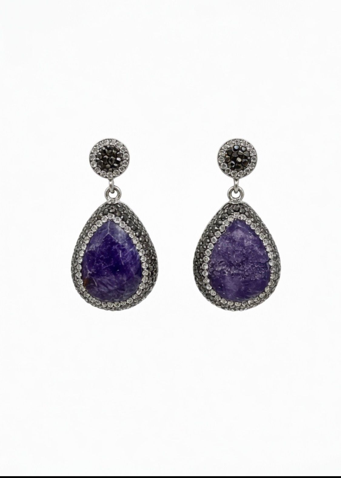 The Midnight Amethyst Teardrop Earrings