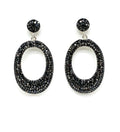 The Hematite Eclipse Oval Earrings