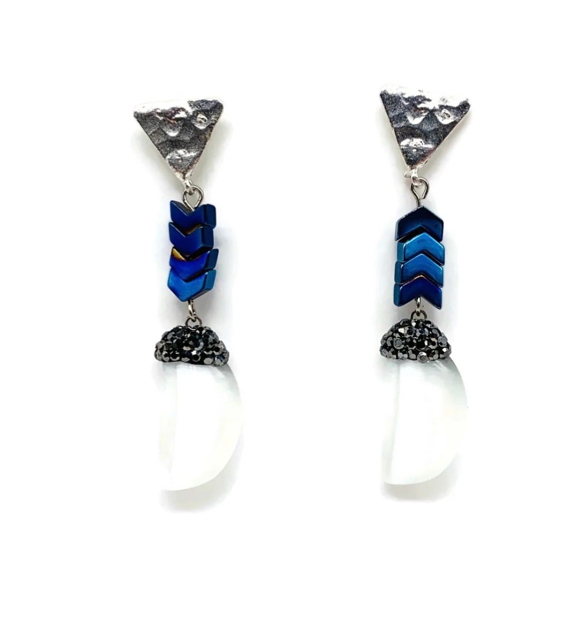 The Geometric Cat Eye Cascade Earrings
