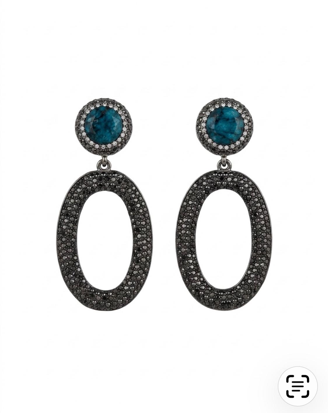 The Emerald Hematite Orbit Earrings