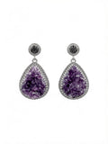The Amethyst Drusy Teardrop Earrings