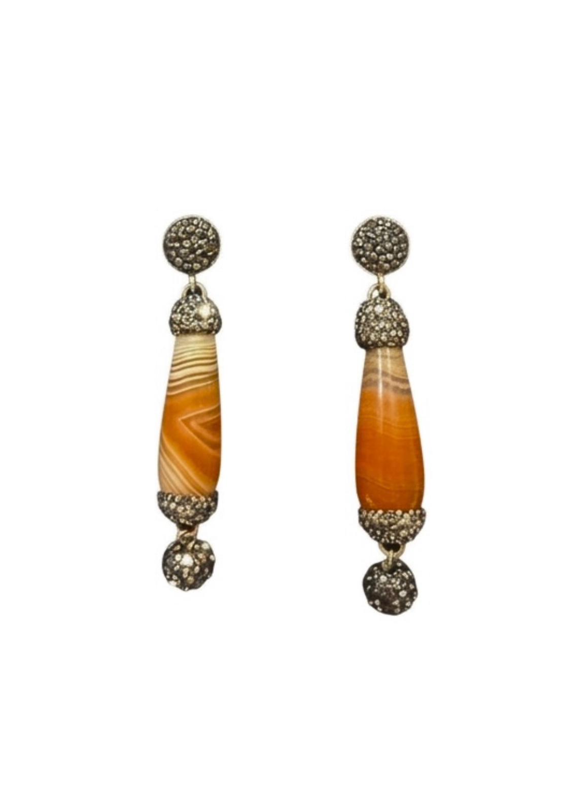 The Golden Agate Talisman Earrings