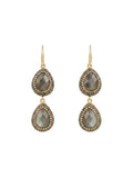 The Pyrite Double Teardrop Earrings