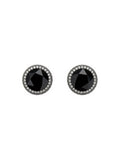 The Onyx Halo Stud Earrings