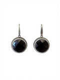 The Onyx Halo Drop Earrings