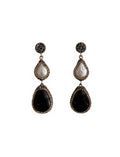 The Black Onyx & Pearl Cascade Earrings