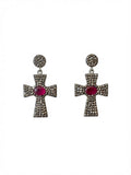 The Ruby Cross Talisman Earrings