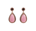 The Pink Cat's Eye Teardrop Earrings