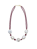 The "Crimson Pearl" Ruby & Baroque Pearl Double-Strand Necklace