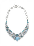 The "Larimar Moon" Moonstone & Blue Topaz Collar Necklace